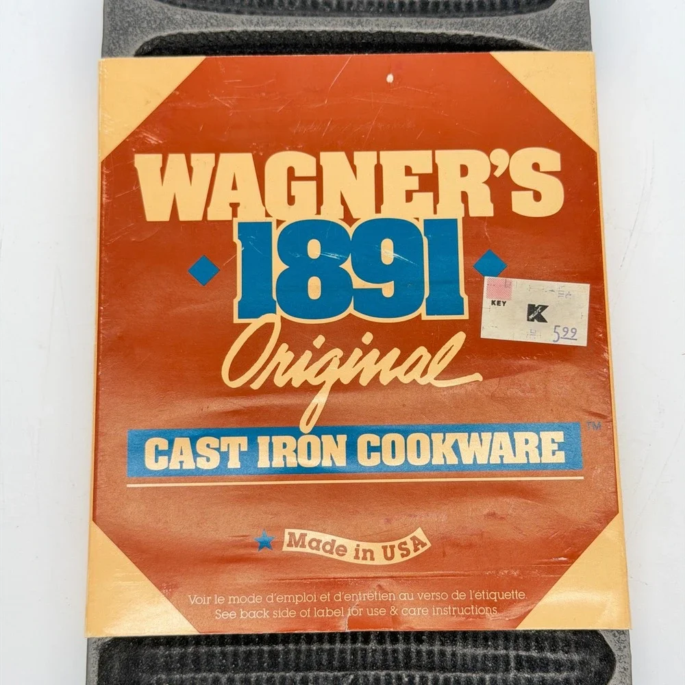 Wagners 1891 Original Cast Iron Cornbread Stick Pan 7 Slot Made in USA Vintage